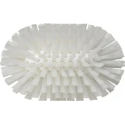 Vikan Hard Bristle White Scrubbing Brush with 40 mm Polyester Bristle Length, White Handle, Oval Tank Brush 70375