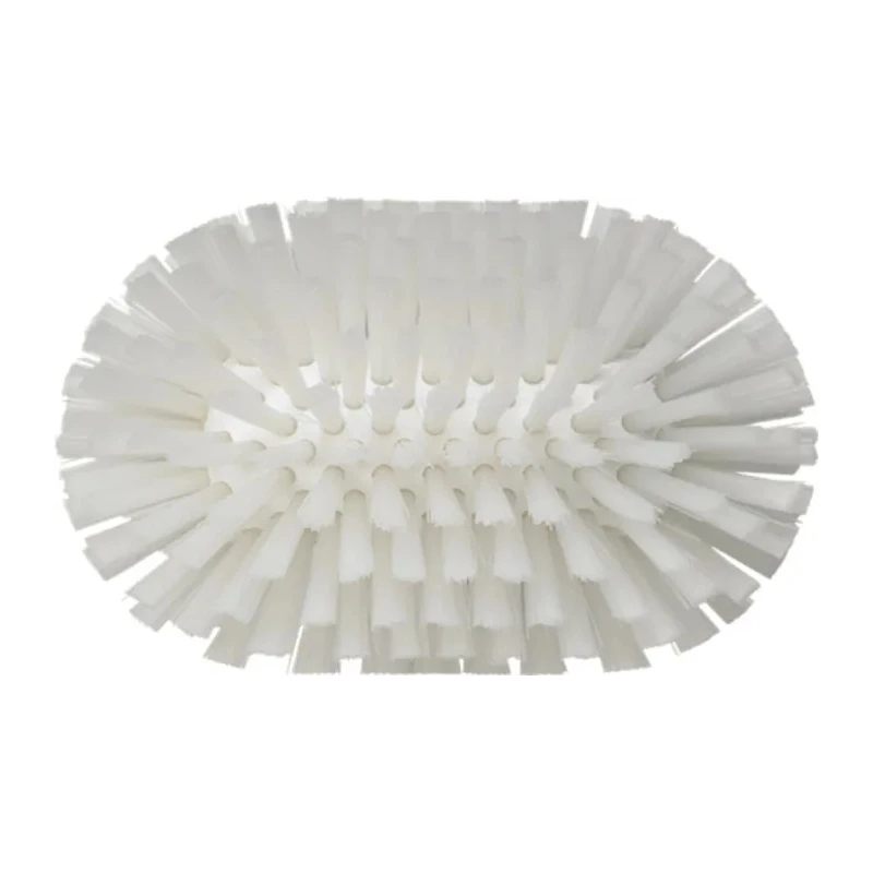 Vikan Hard Bristle White Scrubbing Brush with 40 mm Polyester Bristle Length, White Handle, Oval Tank Brush 70375