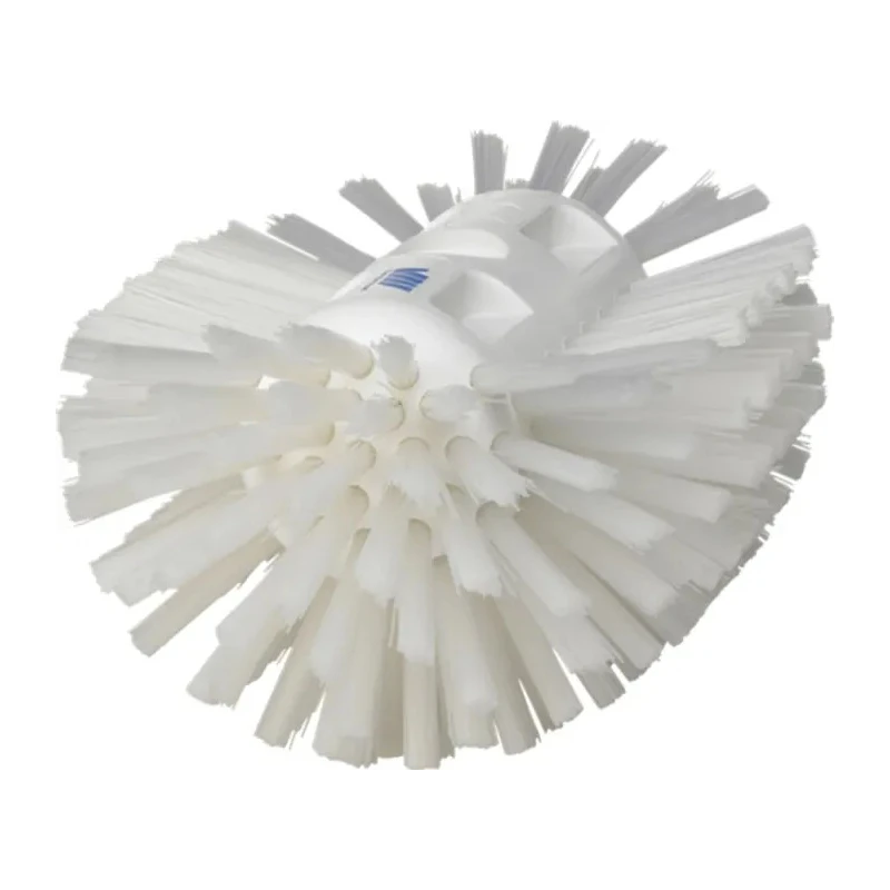 Vikan Hard Bristle White Scrubbing Brush with 40 mm Polyester Bristle Length, White Handle, Oval Tank Brush 70375