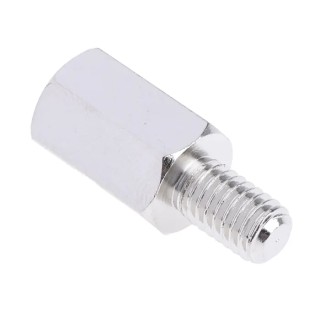 RS PRO Steel Hexagonal Threaded Standoff, 15 mm Body, 10 mm Stud, Nickel Plated 806-6663