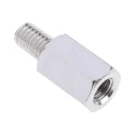RS PRO Steel Hexagonal Threaded Standoff, 15 mm Body, 10 mm Stud, Nickel Plated 806-6663