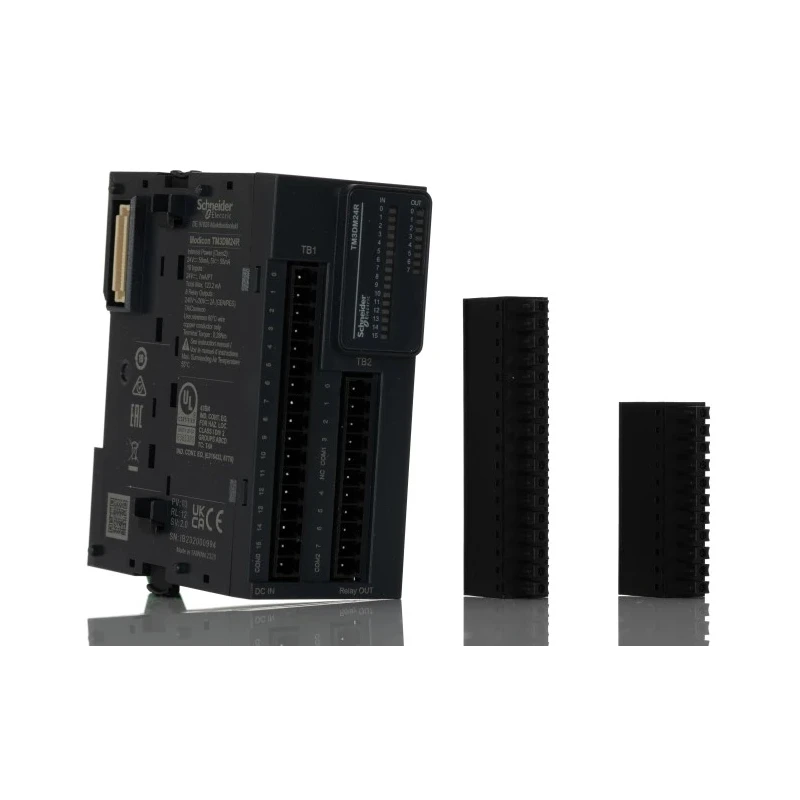 Schneider Electric PLC I/O Module 16 Digital Inputs 8 Digital Outputs Panel Mount Modicon TM3DM24R