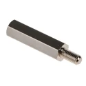 RS PRO Brass Hexagonal Threaded Standoff M4, 25 mm Body Length, 8 mm Stud, Nickel Plated 806-6724