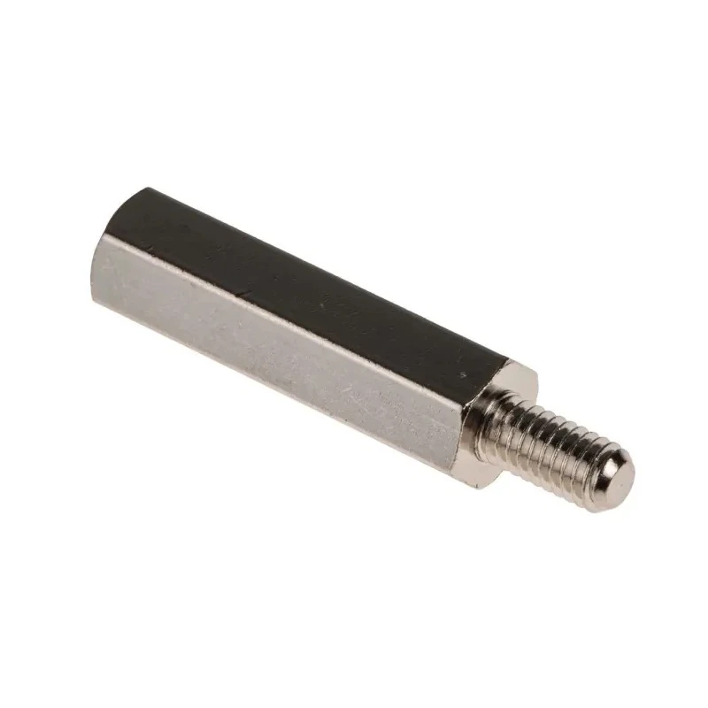 RS PRO Brass Hexagonal Threaded Standoff M4, 25 mm Body Length, 8 mm Stud, Nickel Plated 806-6724