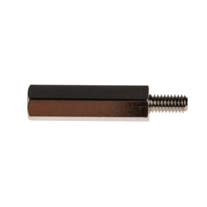 RS PRO Brass Hexagonal Threaded Standoff M4, 25 mm Body Length, 8 mm Stud, Nickel Plated 806-6724