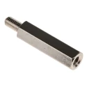RS PRO Brass Hexagonal Threaded Standoff M4, 25 mm Body Length, 8 mm Stud, Nickel Plated 806-6724