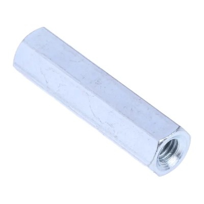 RS PRO Steel Zinc Plated Hexagonal Threaded Standoff M3, 20 mm Body, Female/Female 806-6581
