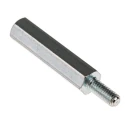 RS PRO Hexagonal Steel M4 Standoff with 30 mm Body and 10 mm Stud Length, Zinc Plated, RoHS Compliant 806-6590
