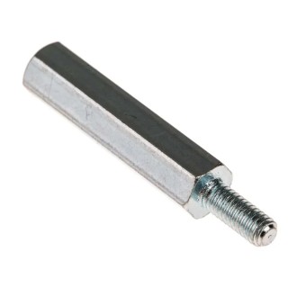 RS PRO Hexagonal Steel M4 Standoff with 30 mm Body and 10 mm Stud Length, Zinc Plated, RoHS Compliant 806-6590
