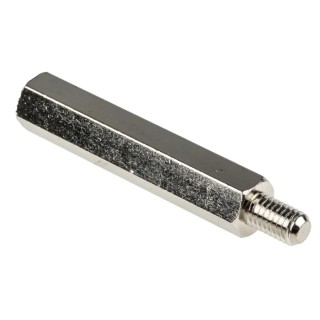 RS PRO M5 Hexagonal Nickel Plated Brass Standoff 40 mm Body Length, 8 mm Stud Length, Male/Female Thread 806-6654