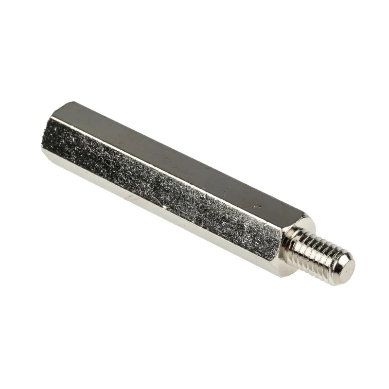 RS PRO M5 Hexagonal Nickel Plated Brass Standoff 40 mm Body Length, 8 mm Stud Length, Male/Female Thread 806-6654