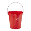 Vikan 6L Round Plastic Red Bucket with Handle 260mm Length 270mm Width 258mm Height 56884