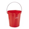 Vikan 6L Round Plastic Red Bucket with Handle 260mm Length 270mm Width 258mm Height 56884