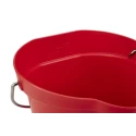Vikan 6L Round Plastic Red Bucket with Handle 260mm Length 270mm Width 258mm Height 56884