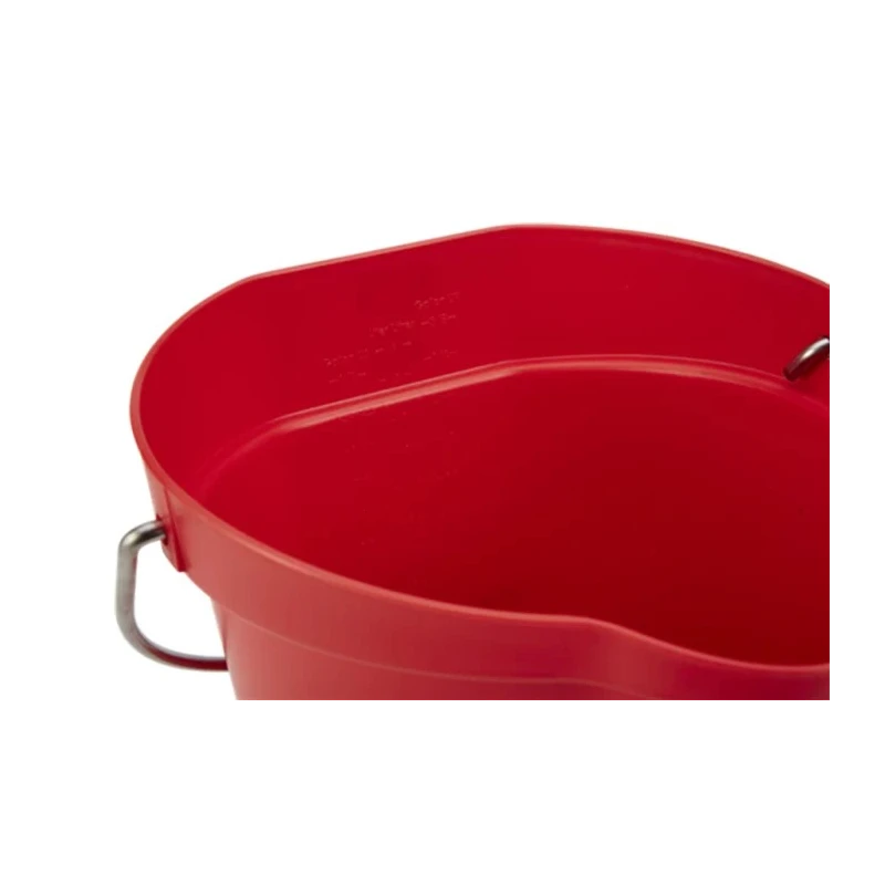 Vikan 6L Round Plastic Red Bucket with Handle 260mm Length 270mm Width 258mm Height 56884
