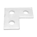 RS PRO Hot Dipped Galvanised L Shape Bracket 3 Hole, 14 mm Holes, 80 mm Length 176-6920