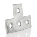RS PRO Hot Dipped Galvanised T Shape Bracket 4 Hole, 14 mm Holes, 120 mm x 80 mm 176-6924
