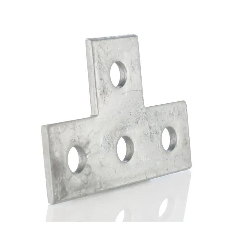 RS PRO Hot Dipped Galvanised T Shape Bracket 4 Hole, 14 mm Holes, 120 mm x 80 mm 176-6924