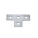 RS PRO Hot Dipped Galvanised T Shape Bracket 4 Hole, 14 mm Holes, 120 mm x 80 mm 176-6924