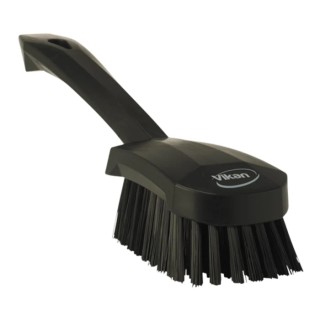 Vikan Hard Bristle Black Scrubbing Brush with 36 mm Bristle Length, Polyester Bristle Material 41929