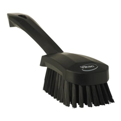 Vikan Hard Bristle Black Scrubbing Brush with 36 mm Bristle Length, Polyester Bristle Material 41929