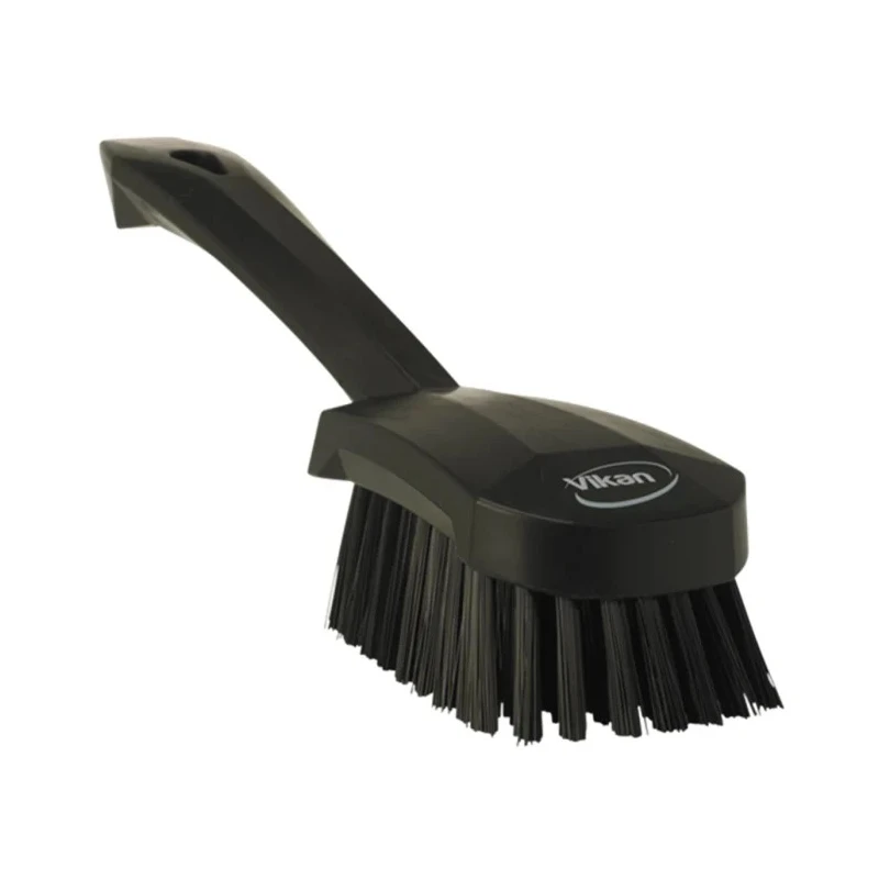 Vikan Hard Bristle Black Scrubbing Brush with 36 mm Bristle Length, Polyester Bristle Material 41929