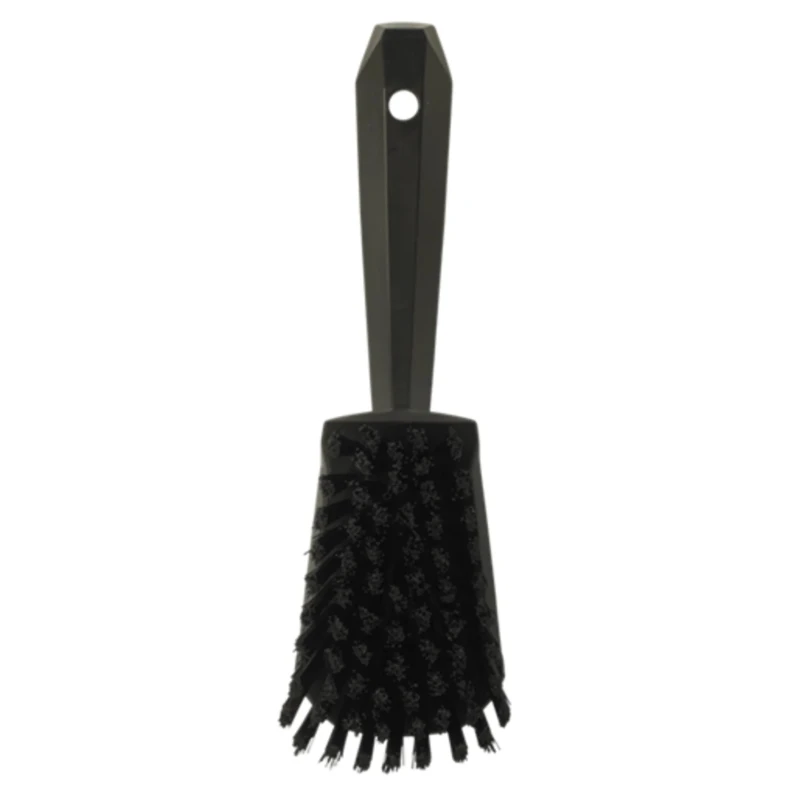 Vikan Hard Bristle Black Scrubbing Brush with 36 mm Bristle Length, Polyester Bristle Material 41929