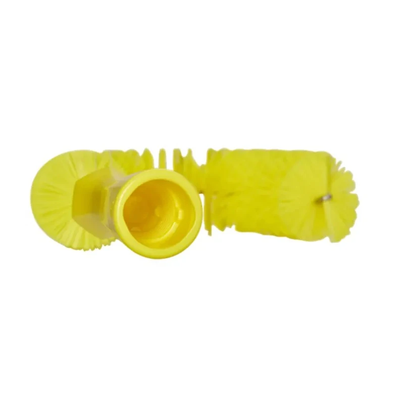 Vikan Hard Bristle Yellow Scrubbing Brush with 25 mm Polyester Bristle Length, Pipe Exterior Brush, Model 53726