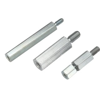Wurth Elektronik Steel Hex Shape M3 Spacer Stud with 10 mm Body and 6 mm Stud Zinc Plated 971100361