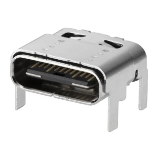 Molex Right Angle Surface Mount Female USB Connector, 1 Port, USB Type C 3.2, 30V, 5A Current, Model 201267-0005