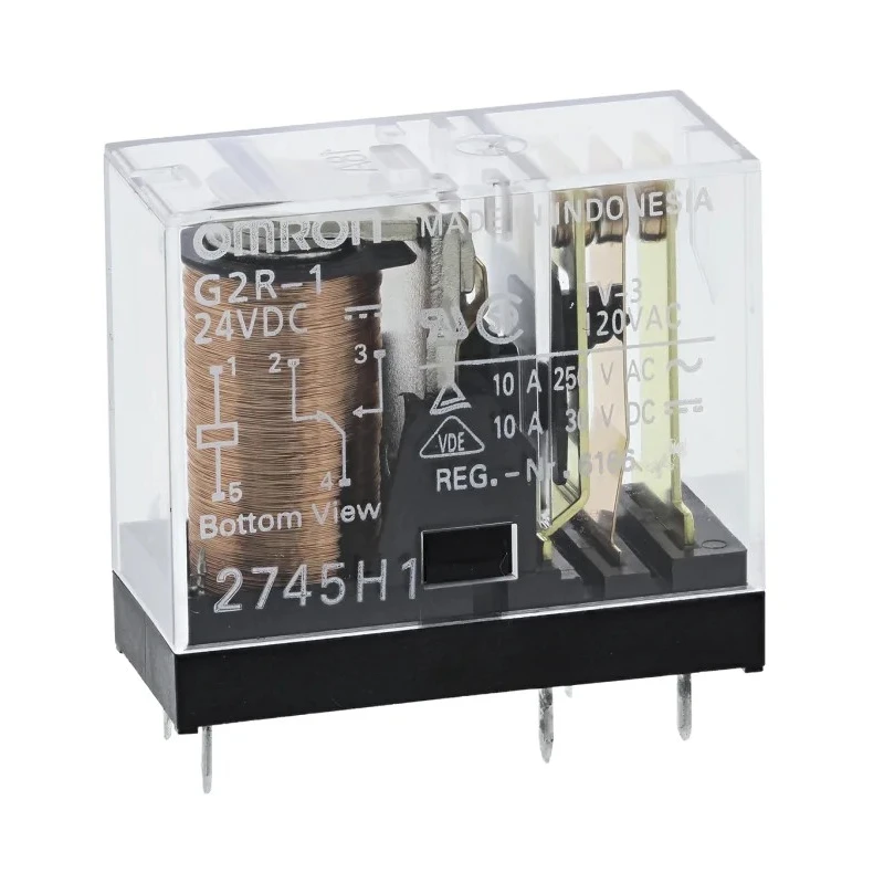 Omron PCB Power Relay 24V DC Coil Voltage 10A Switching Current SPDT G2R-1 24VDC