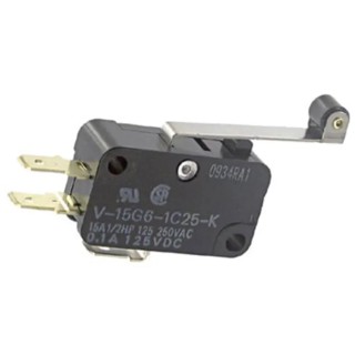 Omron Micro Switch with Hinge Roller Lever, Quick Connect Terminal, 15A, 250V AC, SPCO Contact, IP40 V-15G6-1C25-K