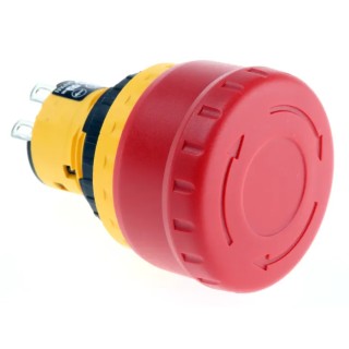 Idec XA Series Emergency Stop Push Button Panel Mount 16mm Cutout DPST IP65 XA1E-BV3U02R