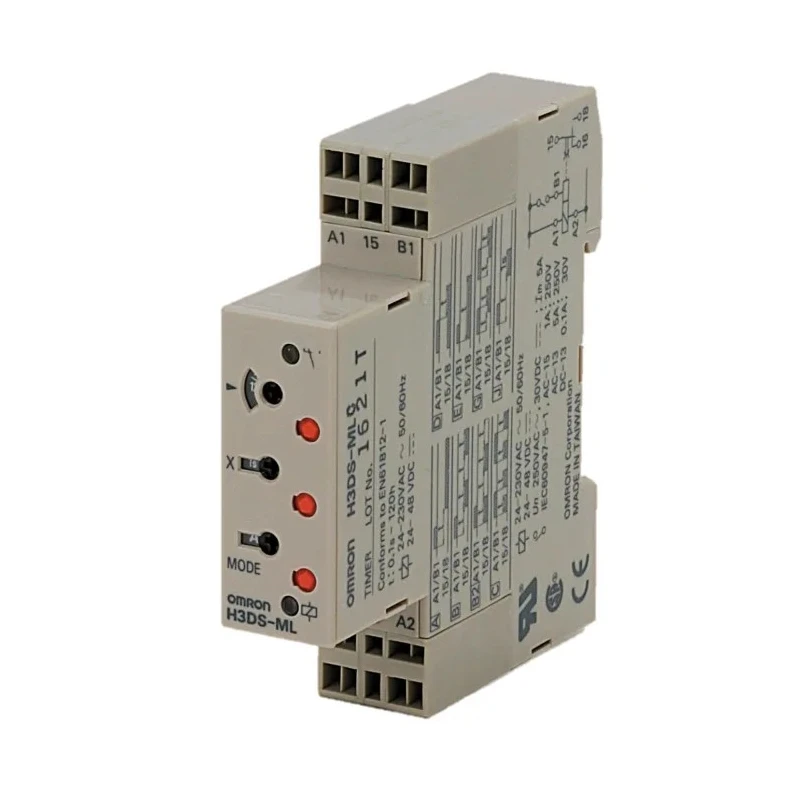 Omron H3DS Series DIN Rail Timer Relay, 2-Contact, 24 to 48 V dc 230 V ac, 24 V ac, 0.1 s to 120 h Time Range H3DS