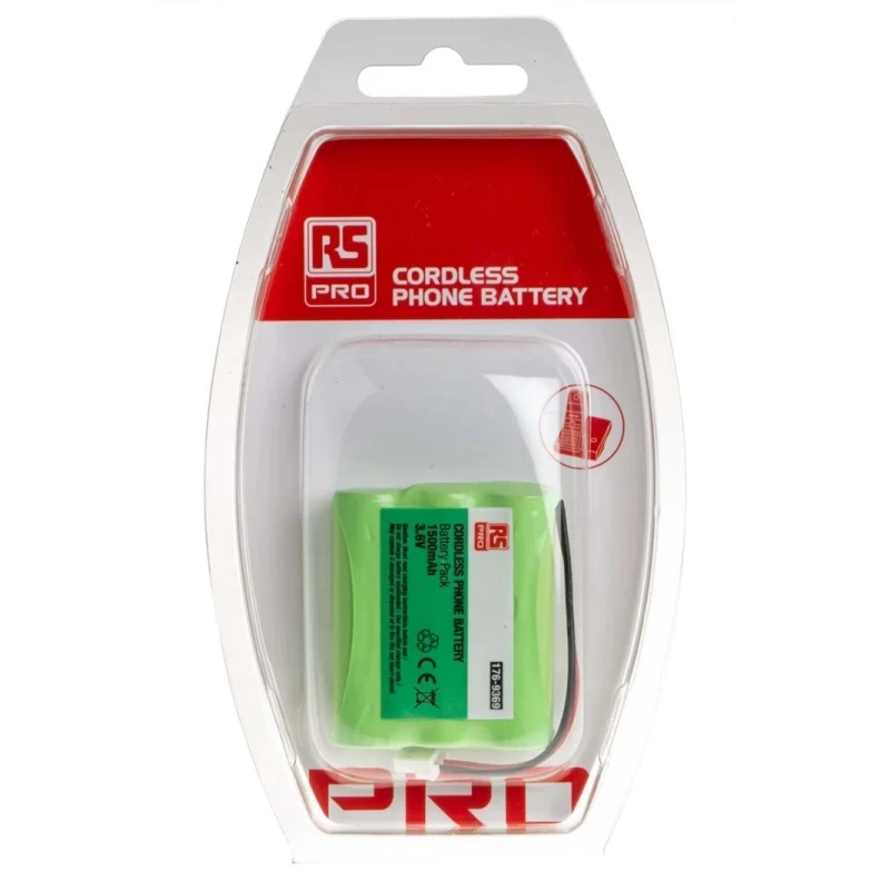 RS PRO Nickel Metal Hydride Rechargeable Battery Pack 3.6 V 1.5 Ah Lead Termination 176-9369