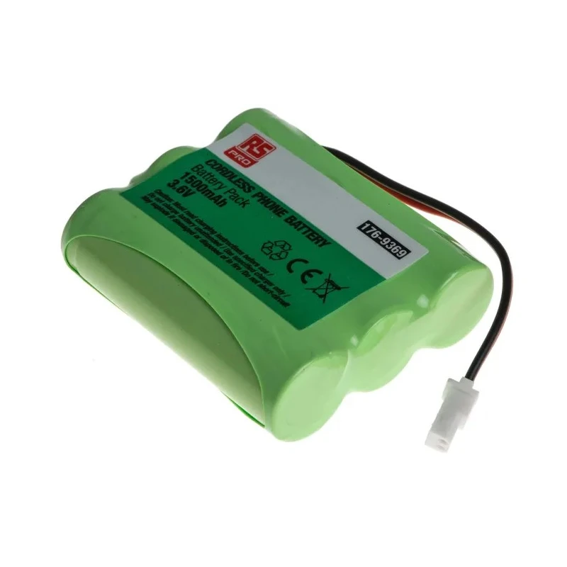 RS PRO Nickel Metal Hydride Rechargeable Battery Pack 3.6 V 1.5 Ah Lead Termination 176-9369