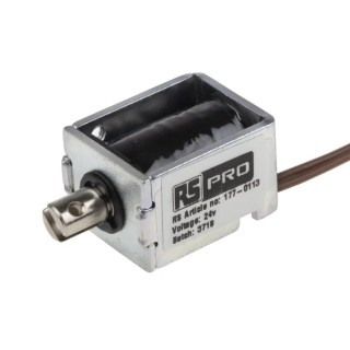 RS PRO Pull Action DC D-Frame Linear Solenoid 26 mm Length, 16 mm Width, 20 mm Depth 177-0113