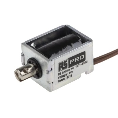 RS PRO Pull Action DC D-Frame Linear Solenoid 26 mm Length, 16 mm Width, 20 mm Depth 177-0113