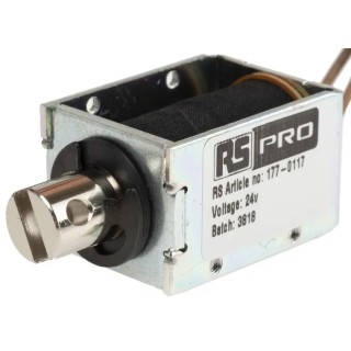 RS PRO Pull Action DC D-Frame Linear Solenoid 24 mm Width 40 mm Length 29 mm Depth 177-0117