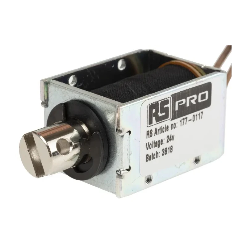 RS PRO Pull Action DC D-Frame Linear Solenoid 24 mm Width 40 mm Length 29 mm Depth 177-0117