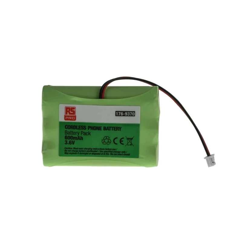 RS PRO 3.6 V Nickel Metal Hydride Rechargeable Battery Pack 600 mAh 3 Cells Lead Terminals 176-9370
