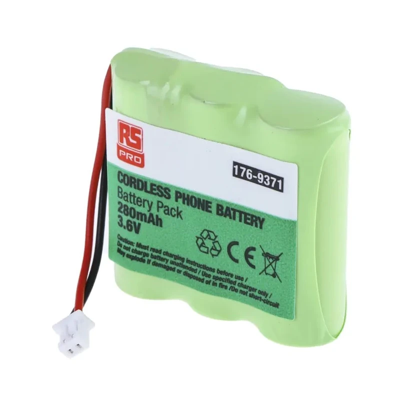 RS PRO 3.6 V Nickel Metal Hydride Rechargeable Battery Pack 280 mAh 3 Cells Lead Termination 176-9371