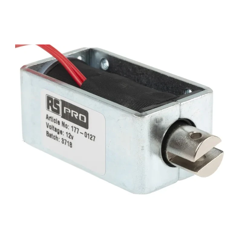 RS PRO Pull Action DC 12V Linear Solenoid 58 mm Length 25.4 mm Width 31.8 mm Depth 177-0127