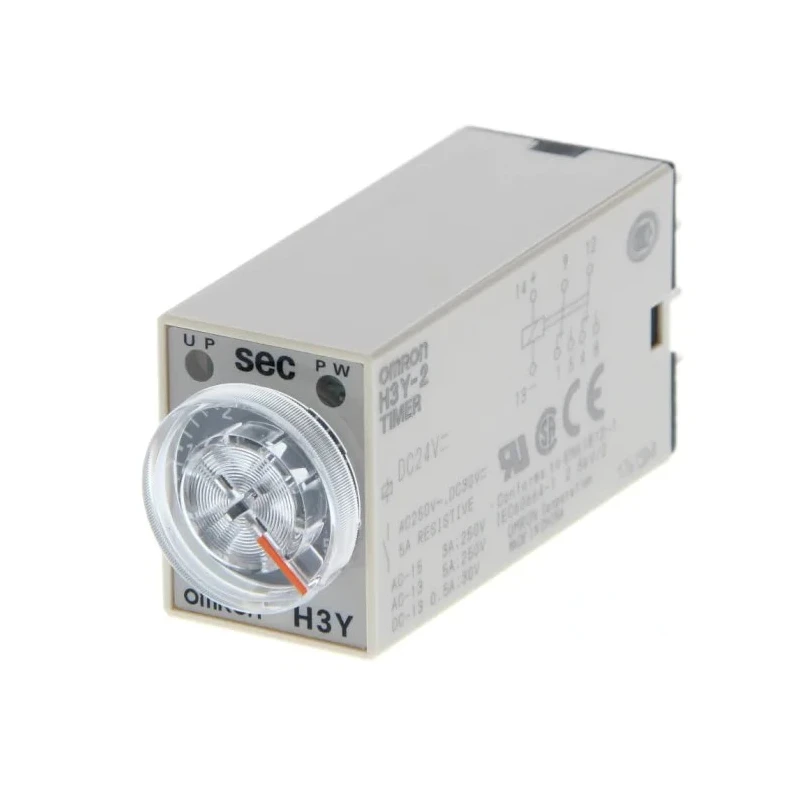 Omron DIN Rail Timer Relay 2-Contact DPDT Switch, ON Delay, 125 V dc 200-230 V ac, 0.04 to 30 s, H3Y-2 AC200-230 30S