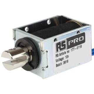 RS PRO Linear Solenoid Pull Action DC D-Frame 40 mm Length 24 mm Width 29 mm Depth 177-0118