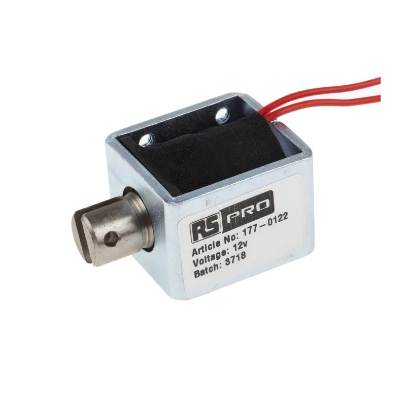 RS PRO Pull Action DC D-Frame Linear Solenoid 12VDC 35.5 mm Length 25.4 mm Width 31.8 mm Depth 16 mm Stroke 177-0122