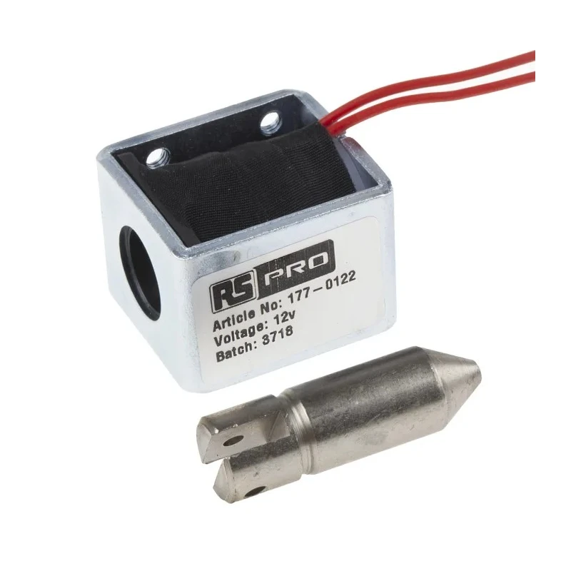 RS PRO Pull Action DC D-Frame Linear Solenoid 12VDC 35.5 mm Length 25.4 mm Width 31.8 mm Depth 16 mm Stroke 177-0122