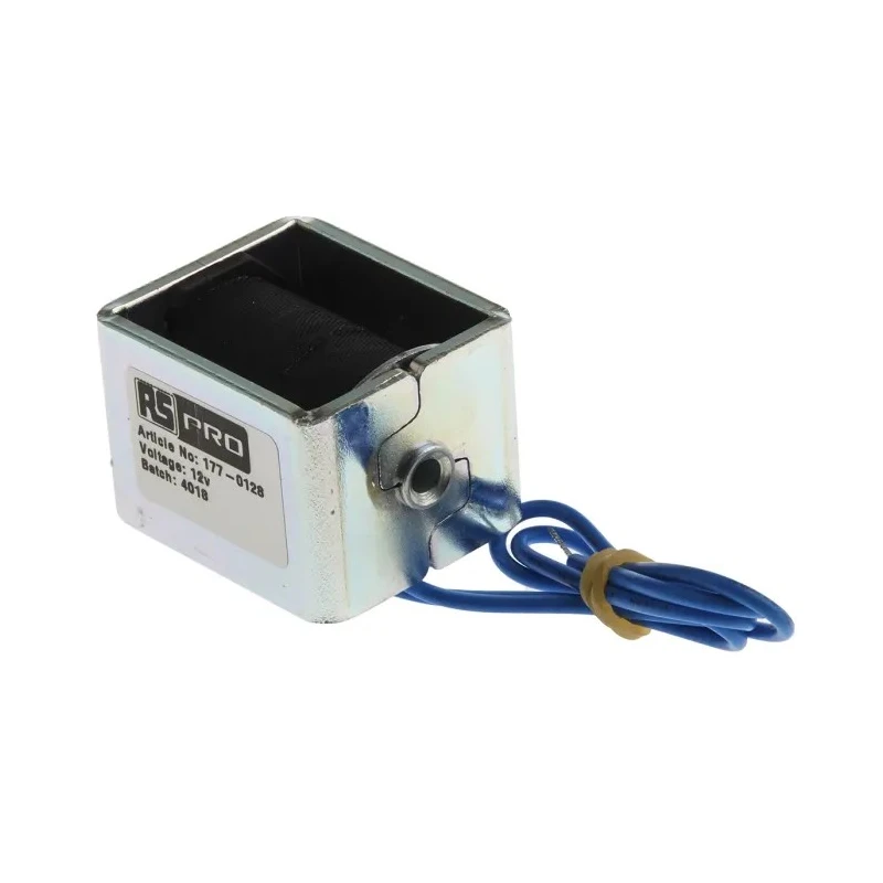 RS PRO Pull Action DC D-Frame Linear Solenoid 12 V 44 mm Length 38 mm Depth 32 mm Width 26 mm Stroke 177-0128