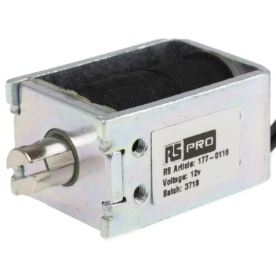 RS PRO Pull Action DC D-Frame Linear Solenoid 37 mm Length 20.3 mm Width 26 mm Depth 12V 65g 177-0116