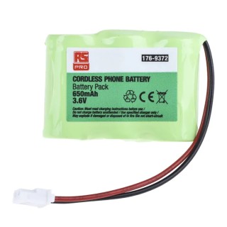 RS PRO 3.6 V Nickel Metal Hydride Rechargeable Battery Pack 650 mAh 3 Cells 176-9372